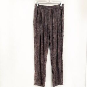 Otte Silk pants snake print pleated pockets high rise sz 6